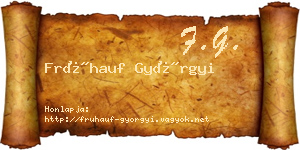 Frühauf Györgyi névjegykártya